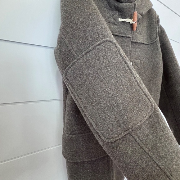 Gap wool blend dark green duffle jacket toggle closure with hood size M - Picture 8 of 16